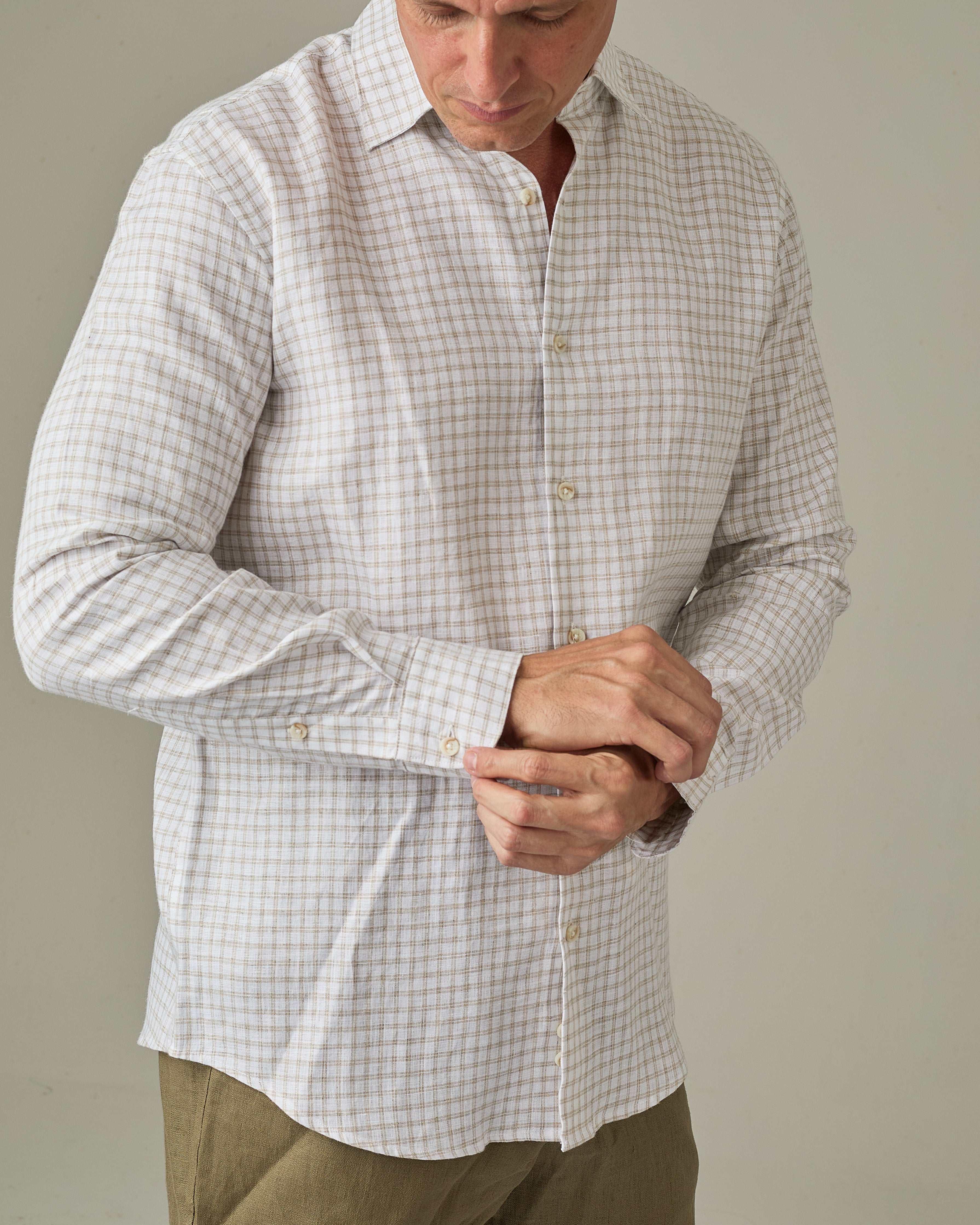 Plaid Camisa Manga Larga