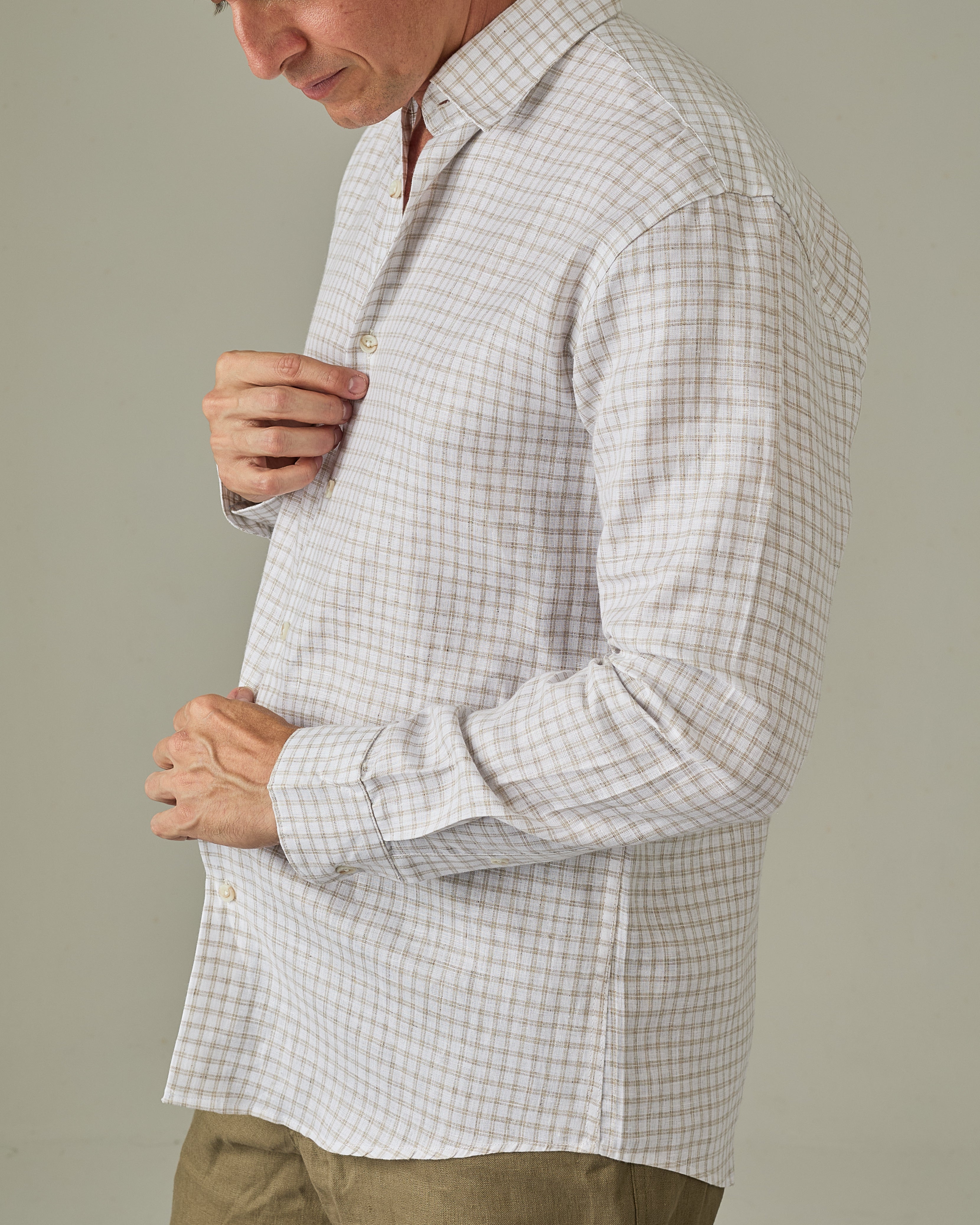 Plaid Camisa Manga Larga